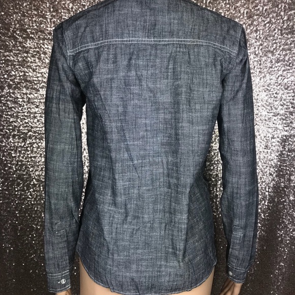 Black Denim Chambray Button Up - Picture 6 of 6